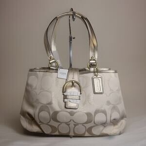 NWT Coach F20583 Soho Signature Metallic Carryall B4 Gold Tote Y2K Style